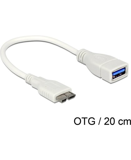 DeLOCK 0.2m, Micro USB3.0-B - USB3.0-A 0.2m Micro-USB B USB A Mannelijk Vrouwelijk Wit USB-kabel