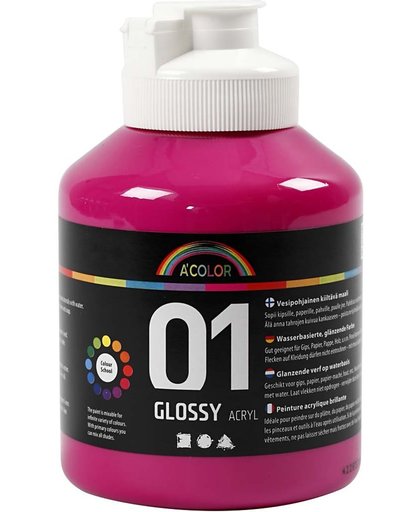 A-color Glossy acrylverf, roze, 01 - glossy, 500 ml