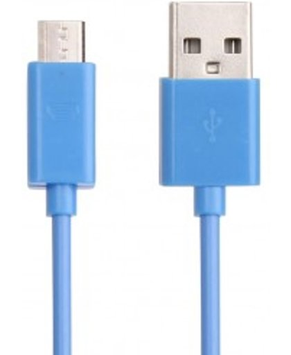 2 stuks Micro USB Port USB Data Kabel voor Nokia, Sony Ericsson, Samsung Galaxy S6 / S5 / S IV, LG, BlackBerry, HTC, Amazon Lengte: 1m(blauw)