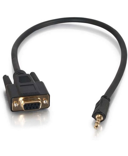 C2G 0.5m DB9 - 3.5mm m/f kabeladapter/verloopstukje Zwart