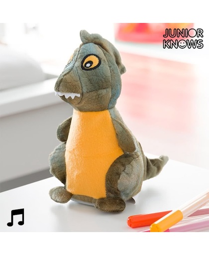 Junior Knows Pluchen Dinosaurus met Stemopname- en Afspeelfunctie