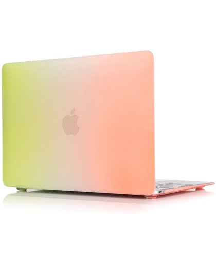 Macbook Case voor Macbook Air 13 inch - Laptop Cover - Regenboog Motief Oranje Geel