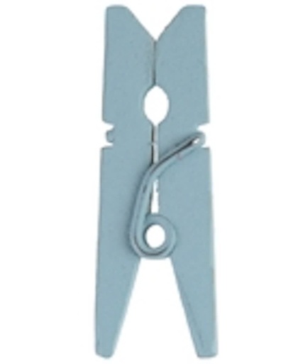 Zakjes met gekleurde knijpers 2,5 cm, 24 stuks, lichtblauw