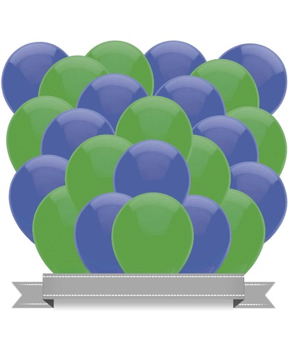 Ballonnen Set Donker Blauw / Groen (20ST)