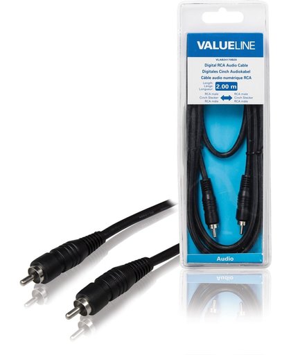 Valueline VLAB24170B20 2m RCA RCA Zwart audio kabel