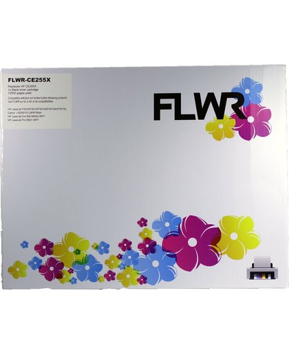 FLWR 55X (CE255X) zwart compatible - Geschikt voor HP