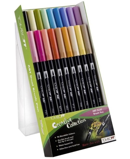 TOMBOW Dual Brush Pen ABT, 18-colours-set, secondary colours