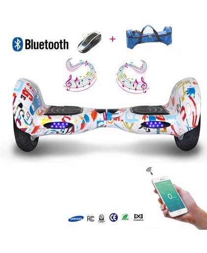 COOL & FUN Hoverboard Batterij Samsung, Bluetooth, Elektrische Scooter Zelfbalansering, Gyropode aangesloten 10 inch Design Patroon