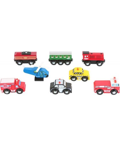 Set van 8 kleine voertuigen