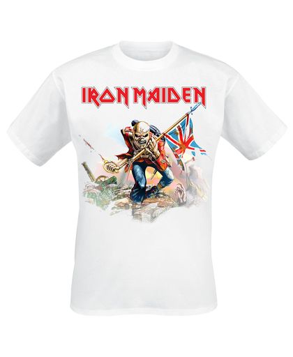 Iron Maiden Trooper On White T-shirt wit