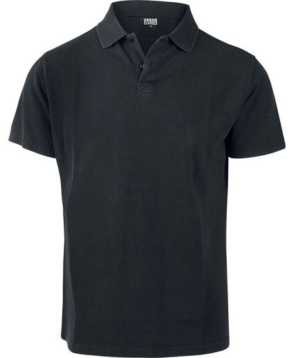 Urban Classics Garment Dye Pique Poloshirt T-shirt zwart