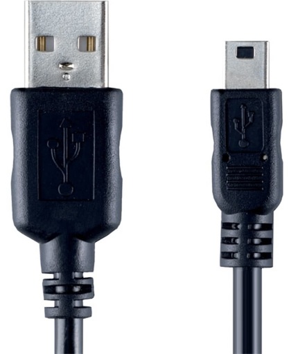 Bandridge - USB Mini Kabel - Zwart - 2 meter