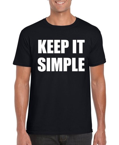 Keep it simple tekst t-shirt zwart heren M