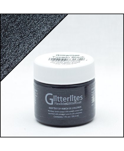 Angelus Glitterlites - Zwart - 29,5 ml Glitter verf voor o.a. leer (Tuxedo Black)