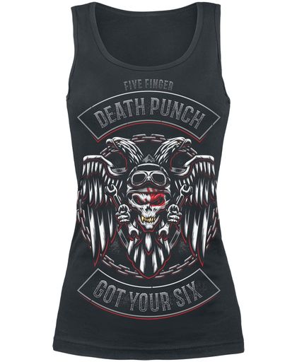 Five Finger Death Punch Biker Badge Girls top zwart
