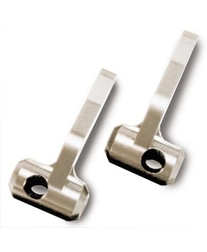 Steering blocks, titanium-anodized 6061-T6 aluminum (left &