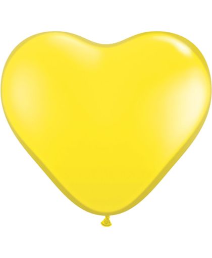 MEGA Topping hart ballon 90 cm geel