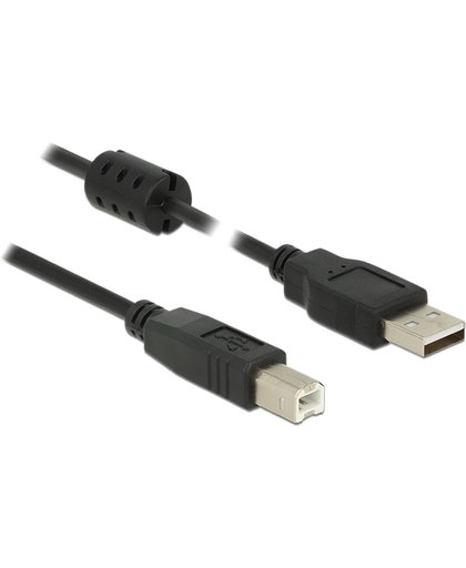 DeLOCK 1m, USB 2.0-A/USB 2.0-B 1m USB A USB B Mannelijk Mannelijk Zwart USB-kabel