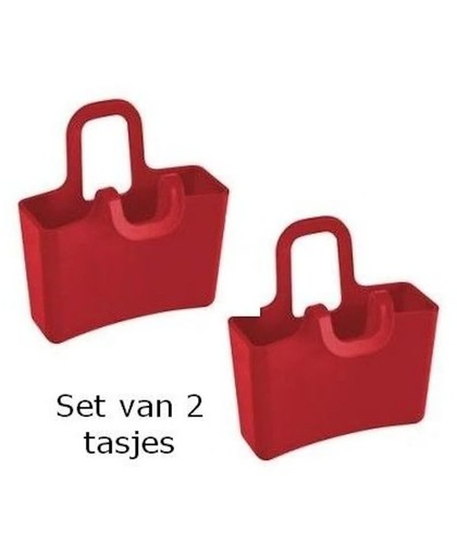 Koziol set mini tasjes voor aan een glas Lilli - Uitvoering - Set van 2: rood