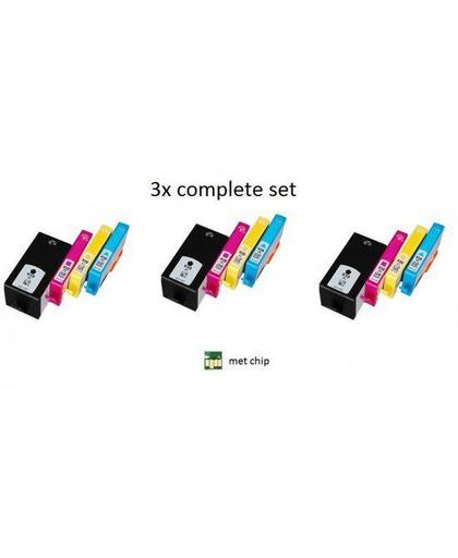 Inktmedia  huismerk - Inktcartridge - Alternatief voor de HP 920XL inktmedia huismerk Inktcartridge 3x complete set BK, C, M, Y Cartridge