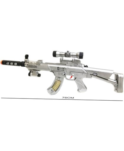 Flash Gun speelgoed Geweer 76cm met schietgeluid & Led Light -Pistool combat