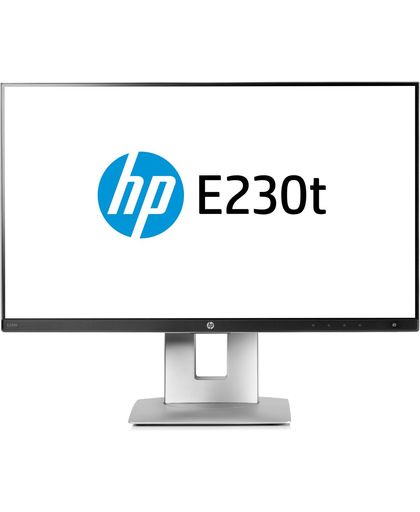 HP EliteDisplay E230t touch screen-monitor 58,4 cm (23") 1920 x 1080 Pixels Zwart, Zilver Multi-touch Tafel