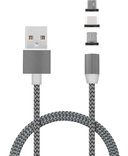 Mobiparts Magnetic 3-Pack to USB Cable 1.5A Dark Grey 1m