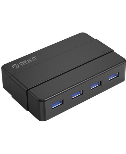 Orico - USB 3.0 Hub met 4 type-A poorten – 4x LED-indicatoren - 5Gbps – 100CM USB3.0 Datakabel – Incl. 12V-2A stroomadapter - voor Windows, Linux en Mac OS – Zwart