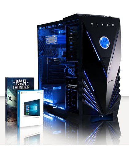 Apache 9 Game PC - 4.1GHz AMD 6-Core CPU, GTX 1050Ti, Gaming Desktop PC met Windows 10, Levenslang Garantie (FX Zes-Core Processor, Nvidia Geforce GTX1050 Ti Videokaart, 16 GB RAM, 1 TB HDD)