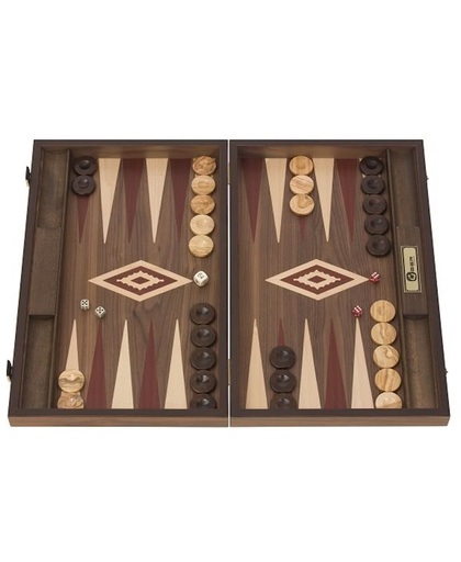 Professioneel Backgammon spel - Walnoot - Exclusief