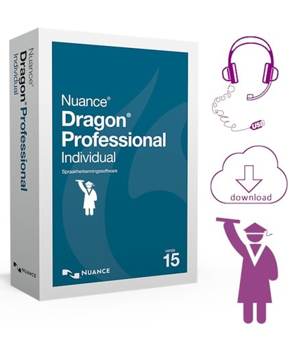 Dragon 15 Professional Individual Education - Nederlands + Engels - voor studenten & docenten