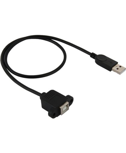 USB 2.0 mannetje naar USB 2.0 Type B vrouwtje Printer / Scanner Adapter kabel voor HP, Dell, Epson, Lengte: 50cm (zwart)