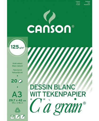 7x Canson tekenblok "C"    grain 125 g/m  , 29,7x42cm (A3)