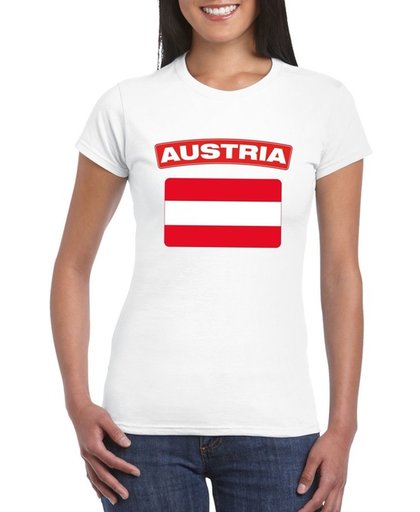 Oostenrijk t-shirt met Oostenrijkse vlag wit dames M