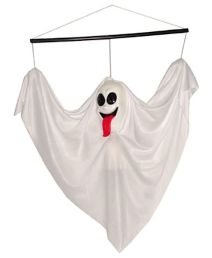 Halloween Wit hangend spookje 60 cm