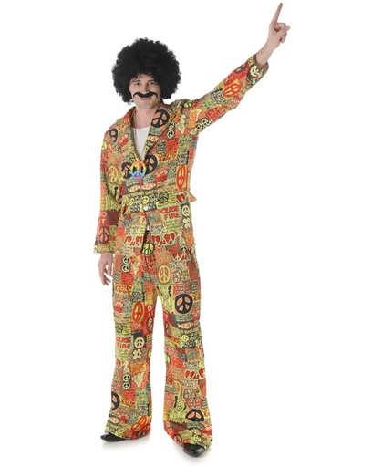 Hippie Flower Power Peace Kostuum Heren - Maat L