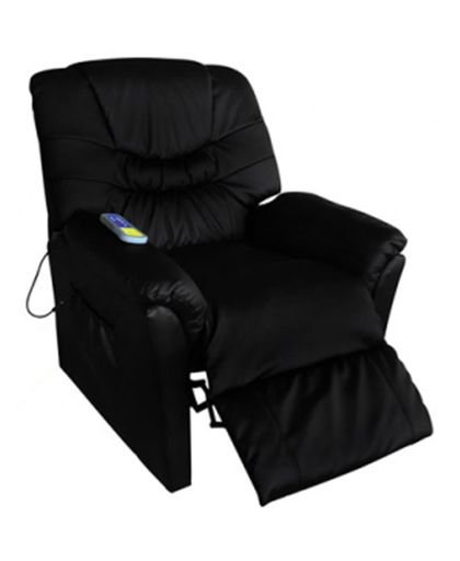 vidaXL Electric Artificial Leather Massage Chair Black