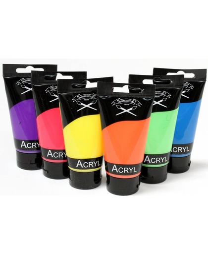 Acryl verfset 6 tubes Neon