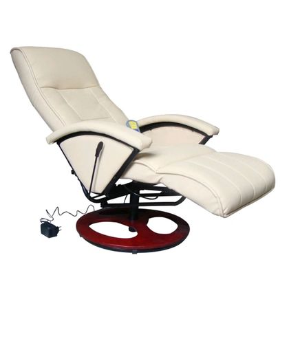 vidaXL Electric Artificial Leather Massage Chair Cream