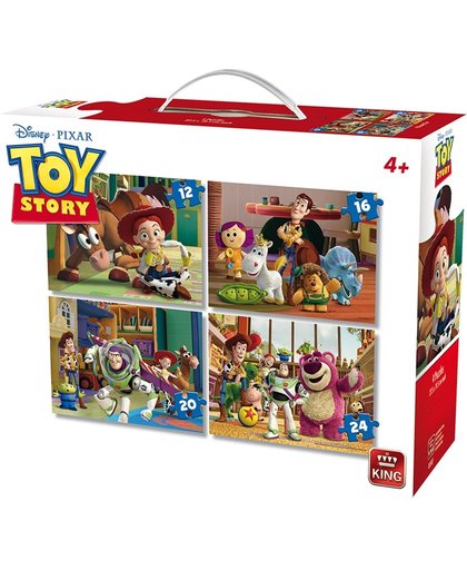 Disney 4in 1 Puzzle Toy Story  - Vier Kinderpuzzels in een Koffertje - King