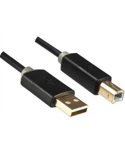 DINIC USB A/USB B 1m 1m USB A USB B Mannelijk Mannelijk Zwart, Grijs USB-kabel