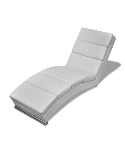 vidaXL White Artificial Leather Chaise Longue