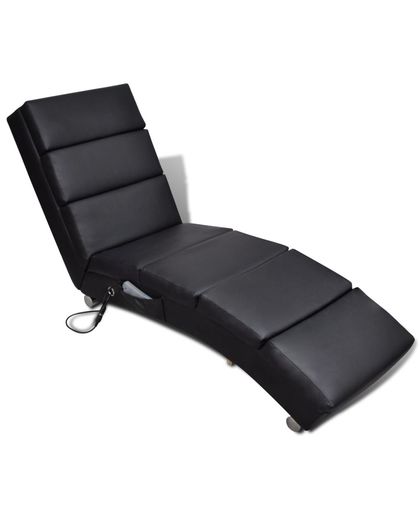 vidaXL Black Artificial Leather Electric Massage Chair