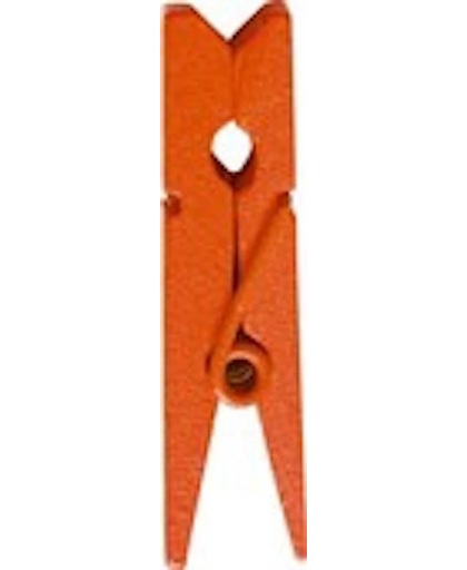 Zakjes met gekleurde knijpers 3,5 cm, 12 stuks, kleur oranje