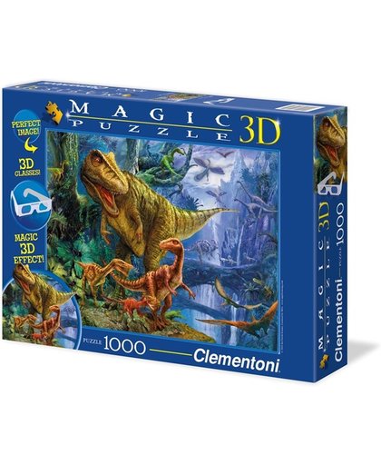 Clementoni 3D Magic Puzzel - Dinosaur Valley - 1000 Stukjes- Dinosaurussen