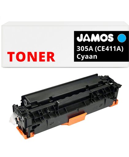 JAMOS - Tonercartridge / Alternatief voor de HP 305A Cyaan (CE411A)