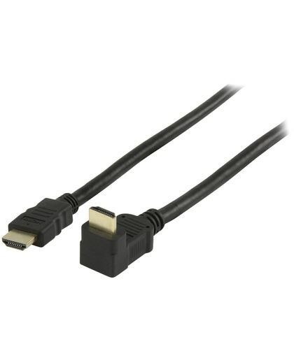 Valueline, High Speed HDMI Kabel met Ethernet HDMI connector - HDMI connector 90° gehoekt 1m (Zwart)