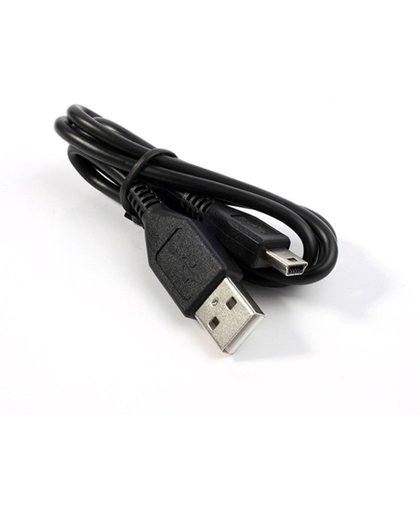 Shop4 - Actioncam USB naar Mini USB Data- en Oplaadkabel - 0.8 meter Zwart -  incl. opbergzakje