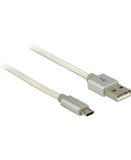 DeLOCK 1m USB 2.0-A/USB 2.0 Micro-B 1m USB A Micro-USB B Mannelijk Mannelijk Wit USB-kabel