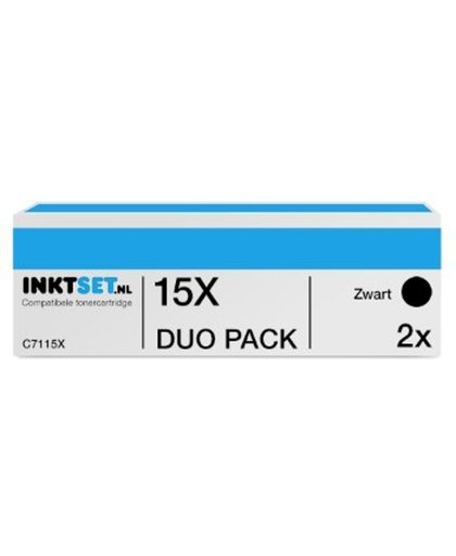 Jamos - Tonercartridges / Alternatief voor de HP 15X (C7115X) Toner Zwart Duo Pack